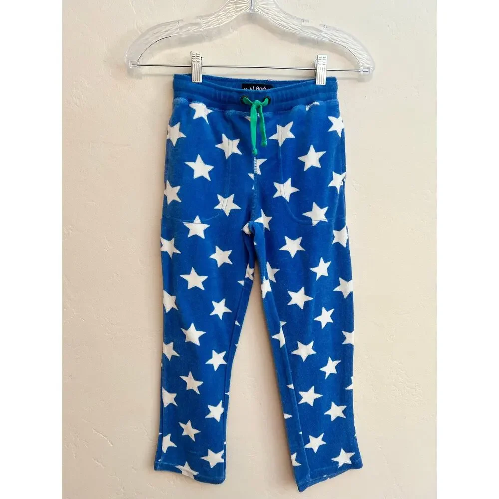 Mini Boden Boys Rooster Tee Shirt & Star Fleece Lounge Pants Set Size: 5-6 Years